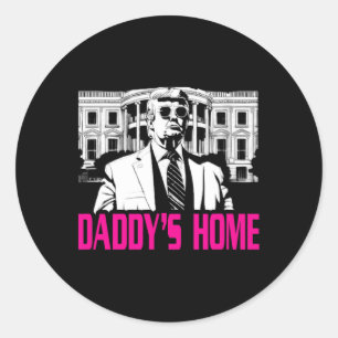 Sticker Rond Papa est à la maison