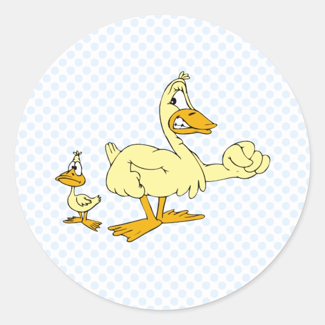 Sticker Rond Papa et Diddy Duck (Devant)