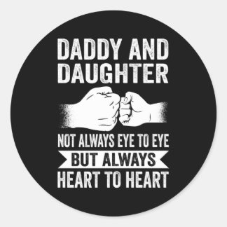 Sticker Rond Papa Et La Fille Fist Bump Fist Bomb Fête des père