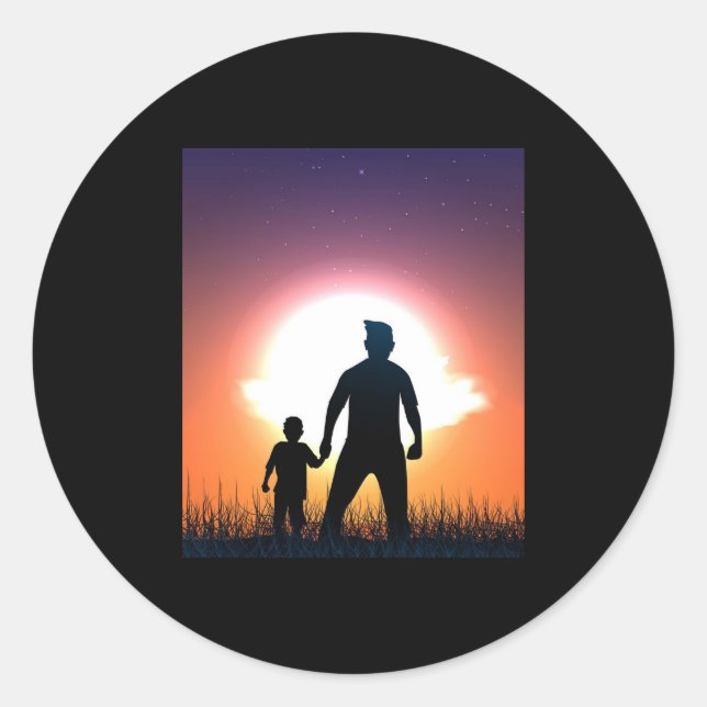 Sticker Rond Papa Et Son Fils | Père Son Bestami (Devant)