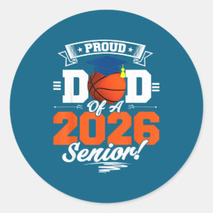 Sticker Rond Papa fier 2026 Basketball Senior