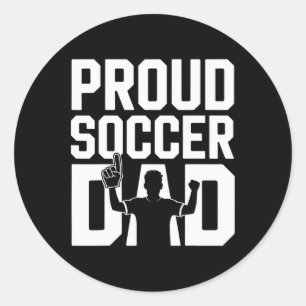 Sticker Rond Papa fier de footballeur Supporter joyeux pour pap