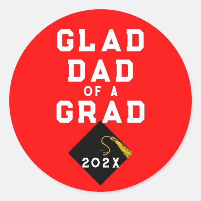 Sticker Rond Papa fier de la remise des diplômes (Devant)