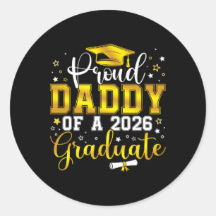 Sticker Rond Papa fier d'un diplômé de la promotion 2026 Senior