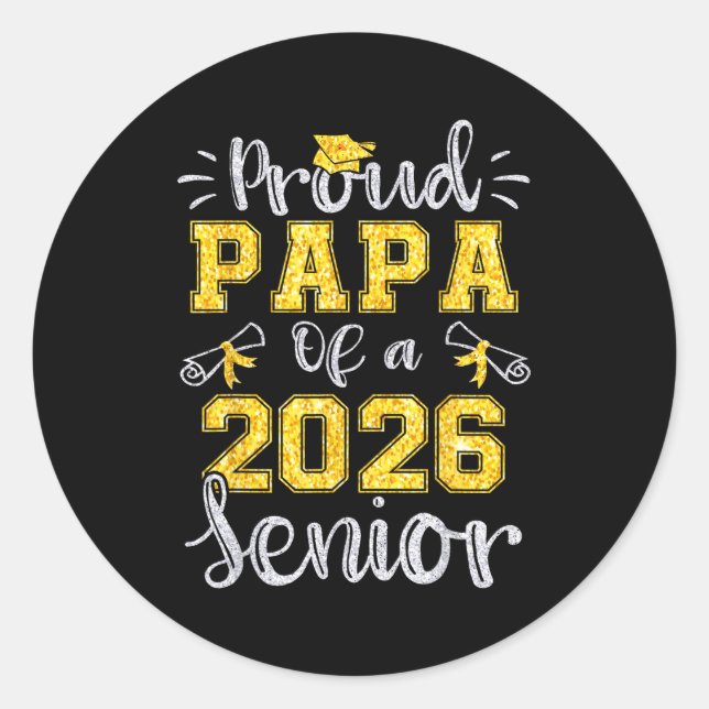 Sticker Rond Papa fier d'un diplômé de terminale 2026  (Devant)