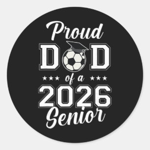 Sticker Rond Papa fière senior de soccer Cl de 2026 diplômé