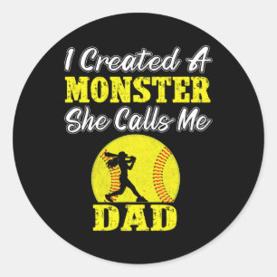 Sticker Rond Papa Fille Coach Drôle Softll A Créé Un Monstre