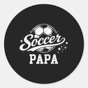 Sticker Rond Papa foot famille de passionnés de football