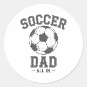 Sticker Rond Papa Foot Famille Équipe de Papa Sport Amour