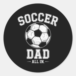 Sticker Rond Papa Foot Famille Équipe de Papa Sport Amour