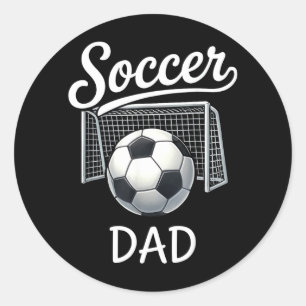 Sticker Rond Papa foot rétro Ensemble Famille Sport Jour de mat