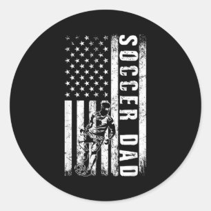 Sticker Rond Papa footballeur Drapeau États-Unis Équipe de foot