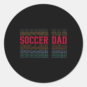 Sticker Rond Papa footballeur texte en couches drôle père entra