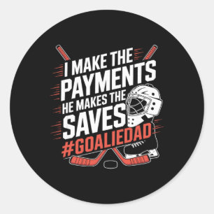 Sticker Rond Papa Gardien de but Hockey sur glace 