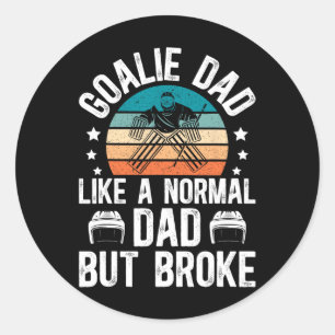 Sticker Rond Papa gardien de hockey drôle d'un père de gardien