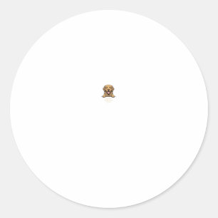 Sticker Rond Papa Golden Retriever Gravure Vintage