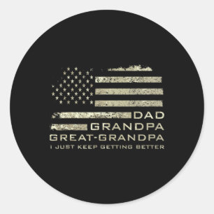 Sticker Rond Papa Grand Papy Grand Papy Da Da Da Da