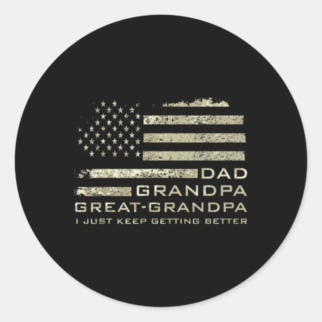 Sticker Rond Papa Grand Papy Grand Papy Da Da Da Da (Devant)
