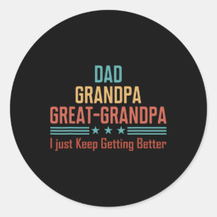 Sticker Rond Papa Grand Papy Grand Papy Da Da Da Da