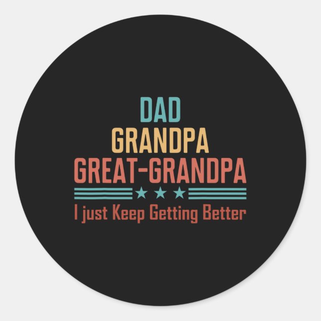 Sticker Rond Papa Grand Papy Grand Papy Da Da Da Da (Devant)