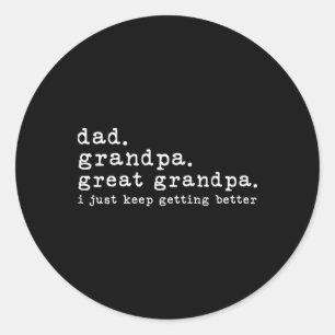 Sticker Rond Papa grand-père grand-père amusant Fête des pères 