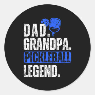 Sticker Rond Papa grand-père légende de pickleball joueur drôle