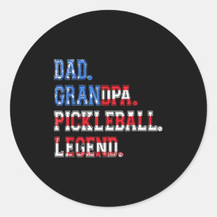 Sticker Rond Papa grand-père légende du pickleball joueur pickl