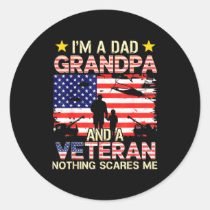 Sticker Rond Papa grand-père vétéran vétéran du Vietnam vintage