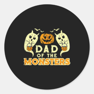 Sticker Rond Papa Halloween des monstres Costume de famille drô