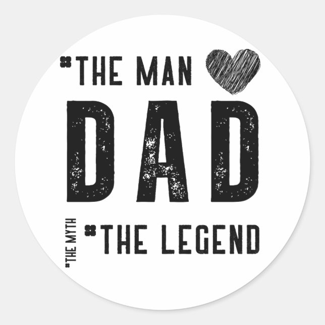 Sticker Rond Papa : La Légende (Devant)