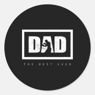 Sticker Rond Papa La Meilleure Boxe Jamais