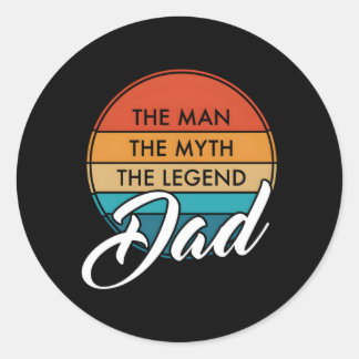 Sticker Rond Papa Le Mythe La Fête des pères Légende