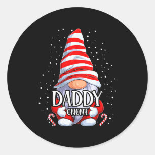 Sticker Rond Papa Lutin Noël Pyjama Famille Assortie Gro
