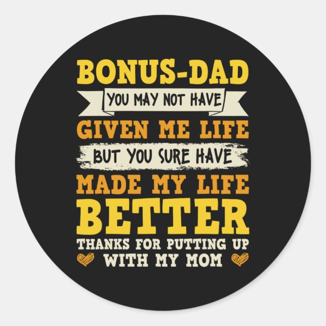 Sticker Rond Papa Merci D'Avoir Pris Ma Mère (Devant)