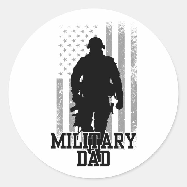 Sticker Rond Papa militaire (Devant)