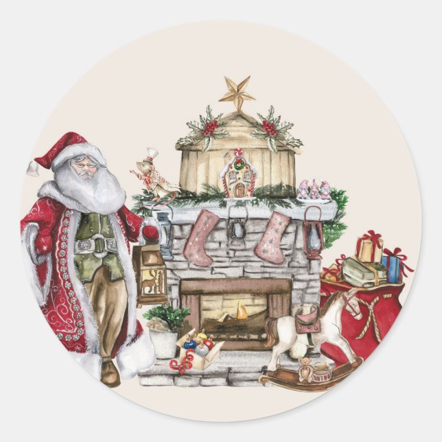 Sticker Rond papa noel (Devant)