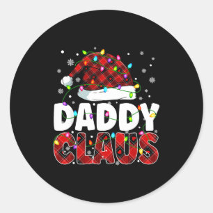 Sticker Rond Papa Noël Joyeux Noël Chapeau de Père Noël Famille