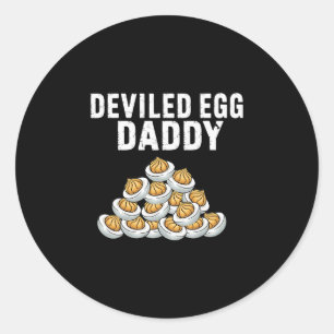 Sticker Rond Papa Œuf Démoniaque Rétro Fête des Pères Thanksgiv