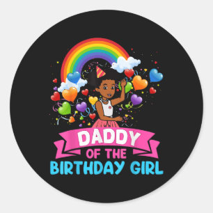 Sticker Rond Papa Of Birthday Girl Gracie Birthday Dolls Girl