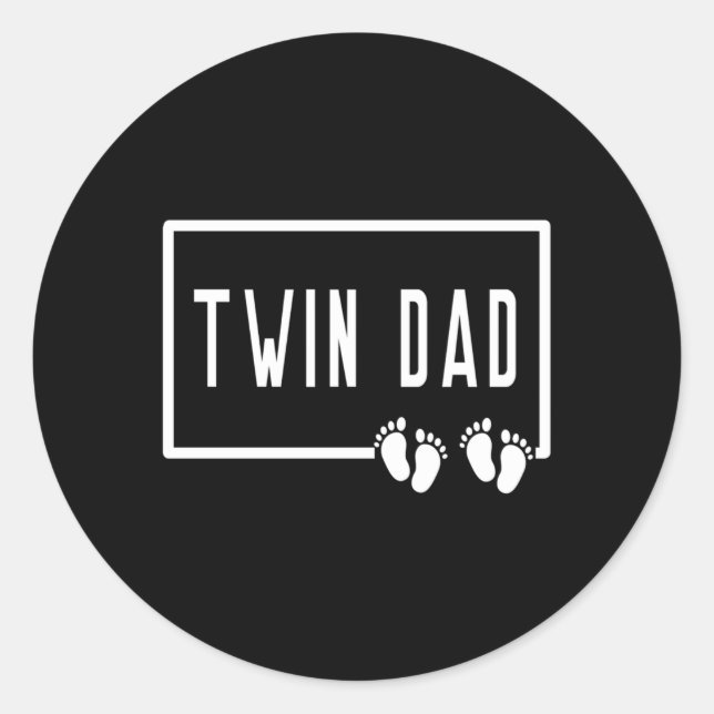 Sticker Rond Papa Of Twins 2 Deux Enfants Papa Papa Papa Papa P (Devant)