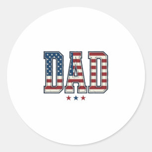 Sticker Rond Papa patriote Drapeau américain Design vectoriel v