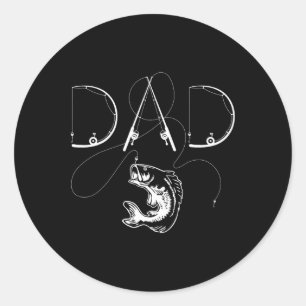 Sticker Rond Papa pêcheur passionné de pêche amateur de poisson