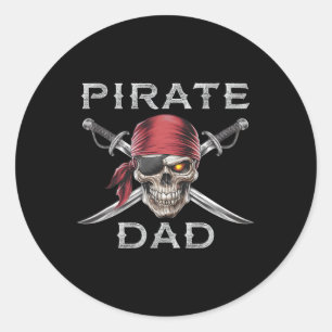 Sticker Rond Papa Pirate