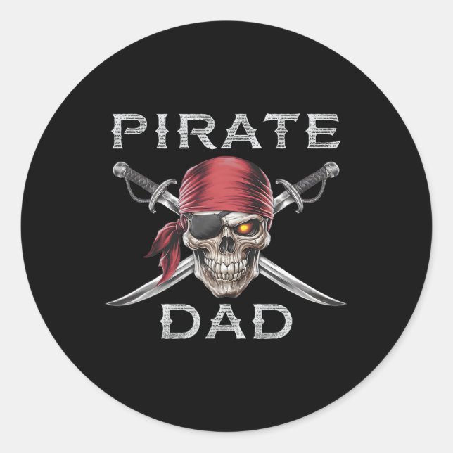 Sticker Rond Papa Pirate (Devant)