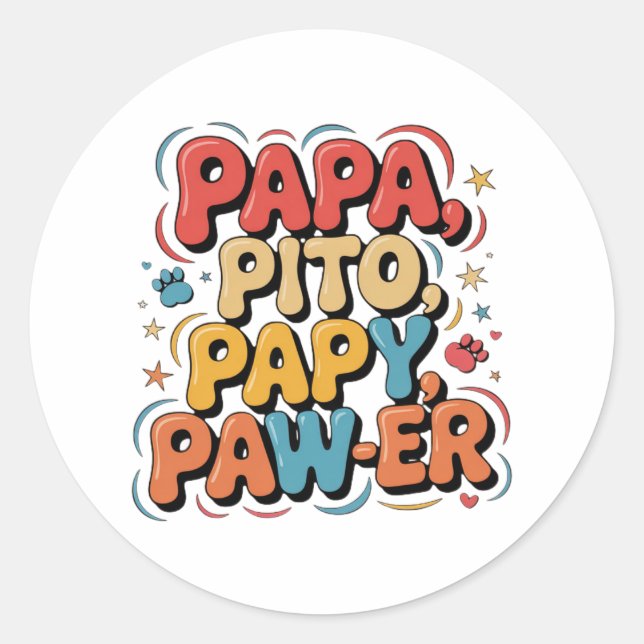 Sticker Rond Papa Pito Pappy Pawer (Devant)