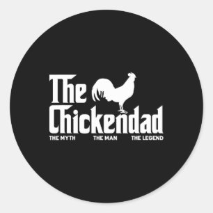 Sticker Rond Papa Poulet Agriculteur Père Propriétaire de Poule