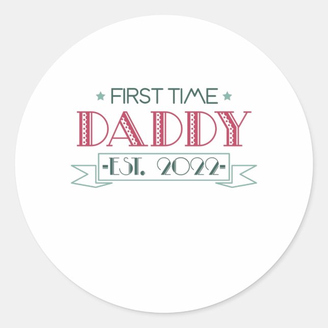 Sticker Rond Papa pour la première fois 2022 (Devant)