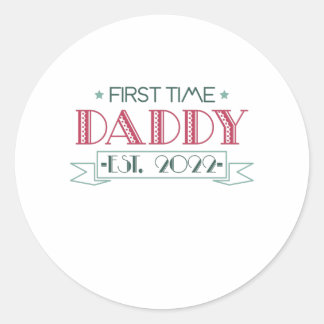 Sticker Rond Papa pour la première fois 2022