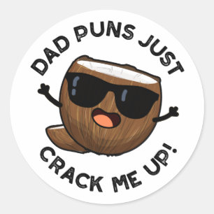 Sticker Rond Papa Puns M'Accroche Un Drôle Jeu De Coco
