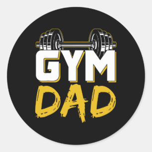 Sticker Rond Papa salle de sport Fitness Entraînement Musculati
